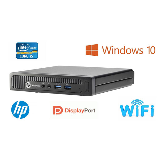 HP Prodesk 600 G1 mini - Intel i5 - 8GB DDR - fast 256GB SSD - Win10 - HP VESA bracket - suitable for two monitors - WiFi